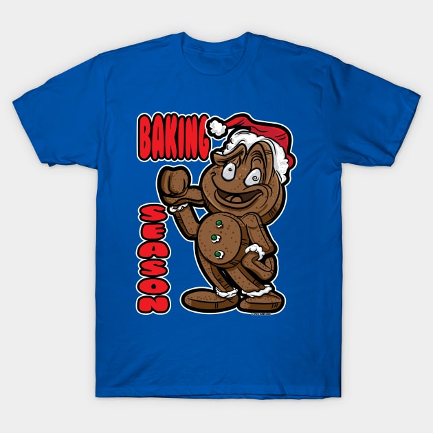 Gingerbread Man Baking Season with thumb back T-Shirt by eShirtLabs